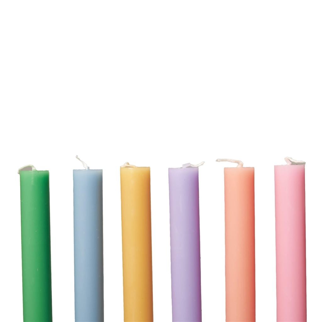 Set of 12 Dining Candles Pastels  - Reverse