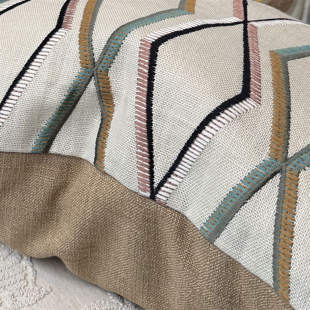Trevenna Olive Embroidered Cushion