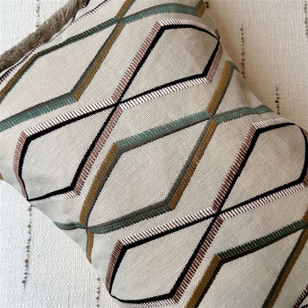 Trevenna Olive Embroidered Cushion