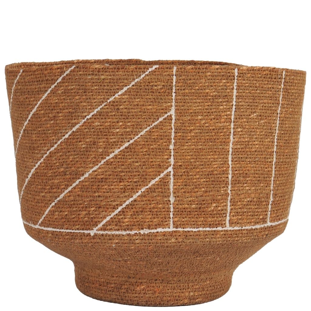 Striped Basket Large Nutmeg & Alabaster 