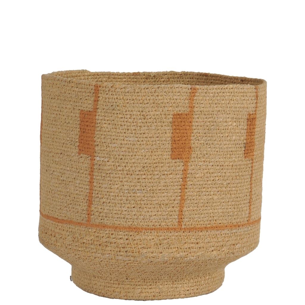 Striped Basket Small Natural & Nutmeg 