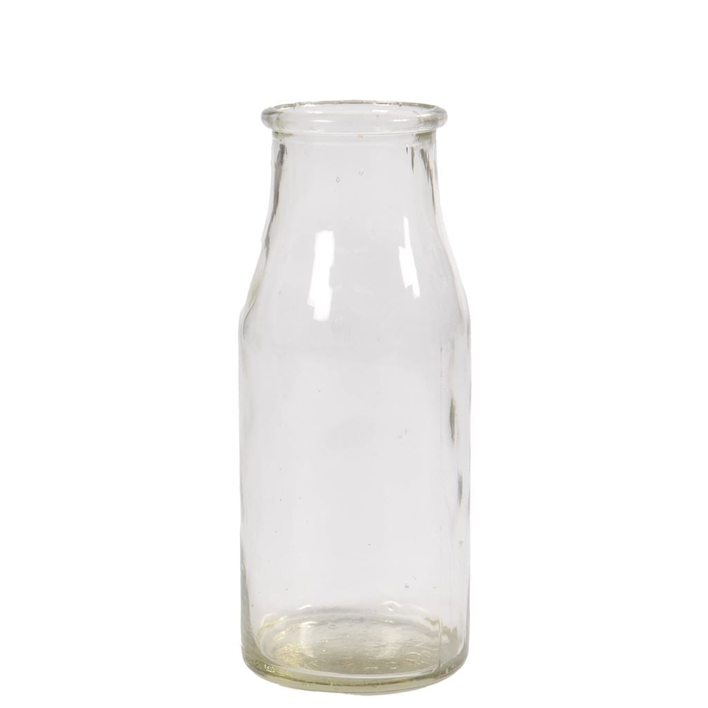 Clear Vintage Milk Bottle 