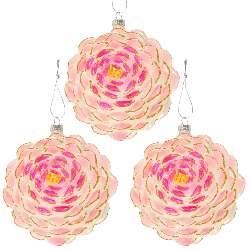 Pink Dahlia Set Of 3
