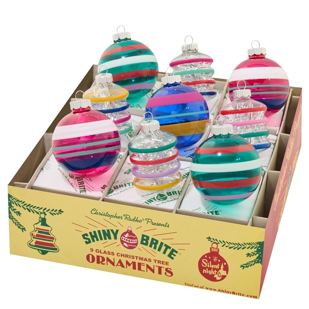 Vivid Vintage Pack of 9 Decorated Round& Lanterns 