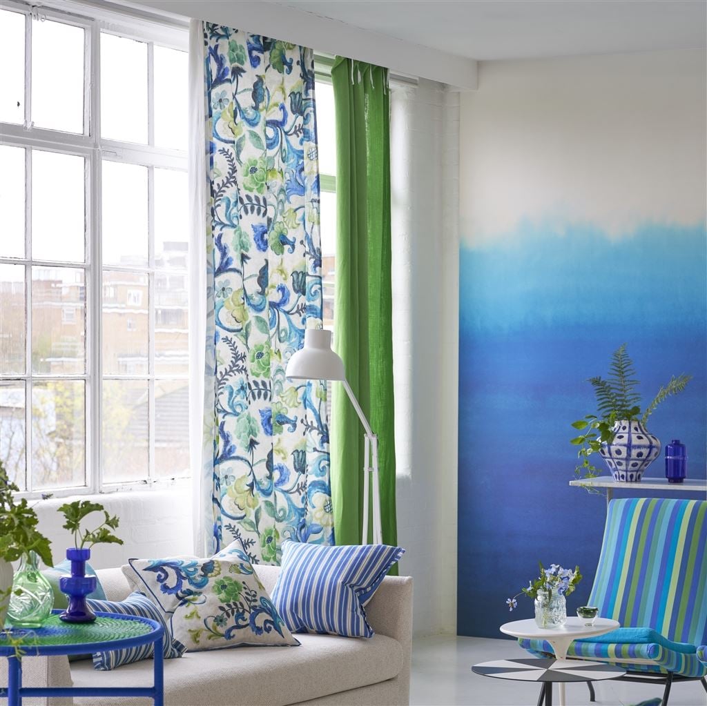 Osier Damassé Cobalt