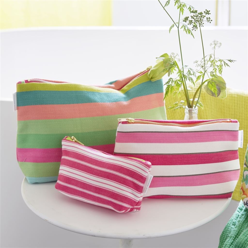 Burlington Stripe Fuchsia Medium Washbag