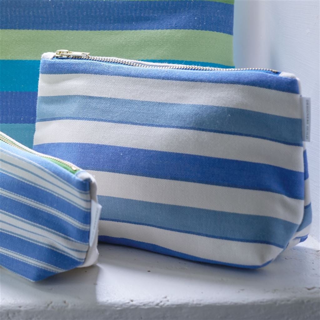 Burlington Stripe Cobalt Medium Washbag