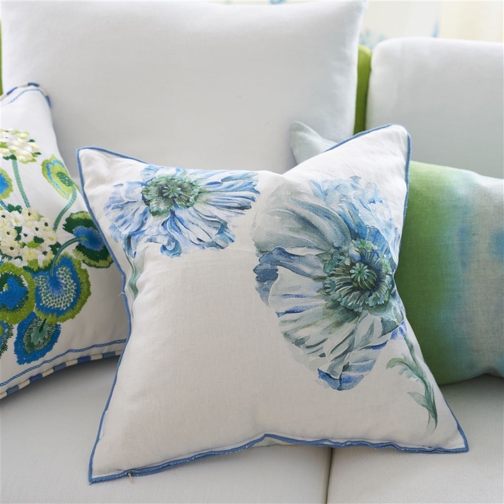 Coquelicot Delft Cushion
