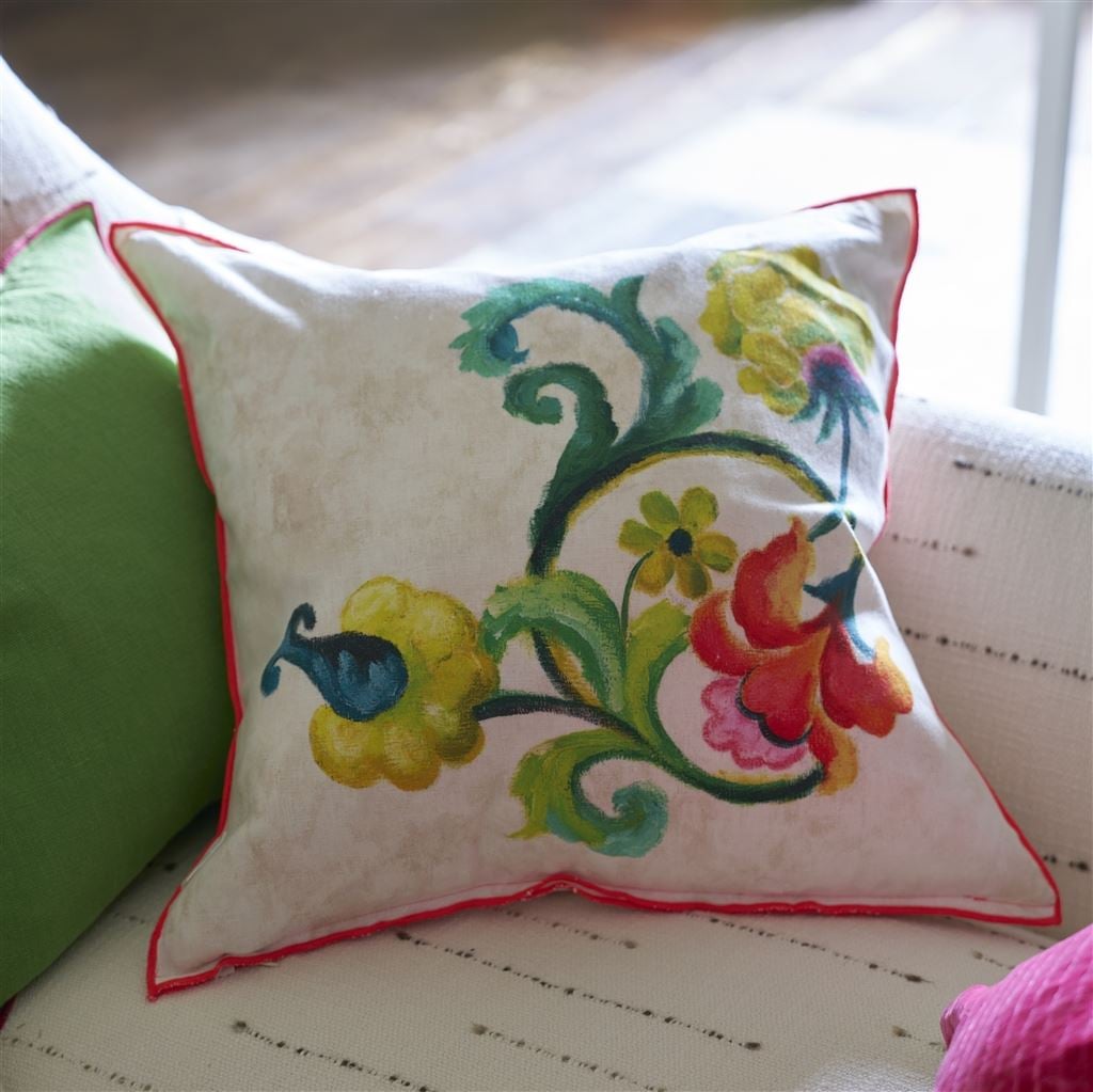 Osier Damassé Fuchsia Cushion