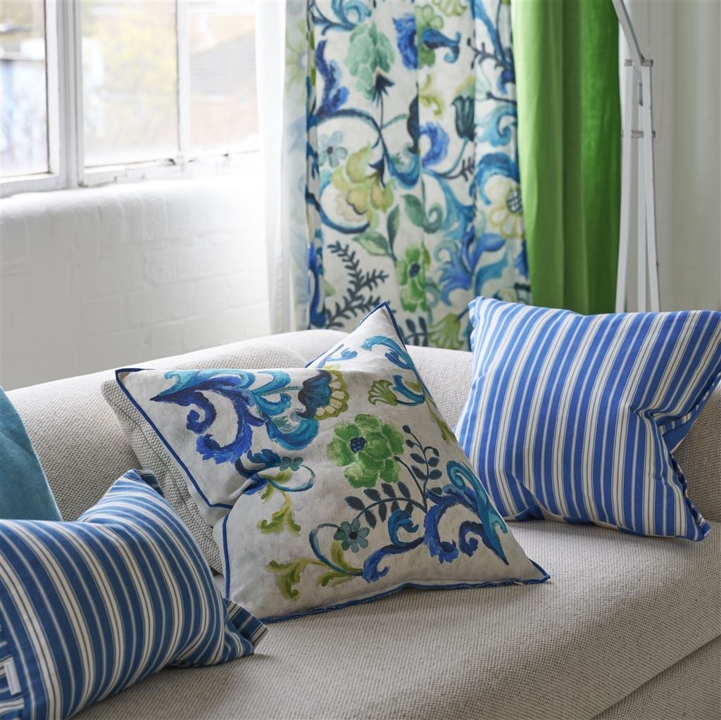 Osier Damassé Cobalt Cushion