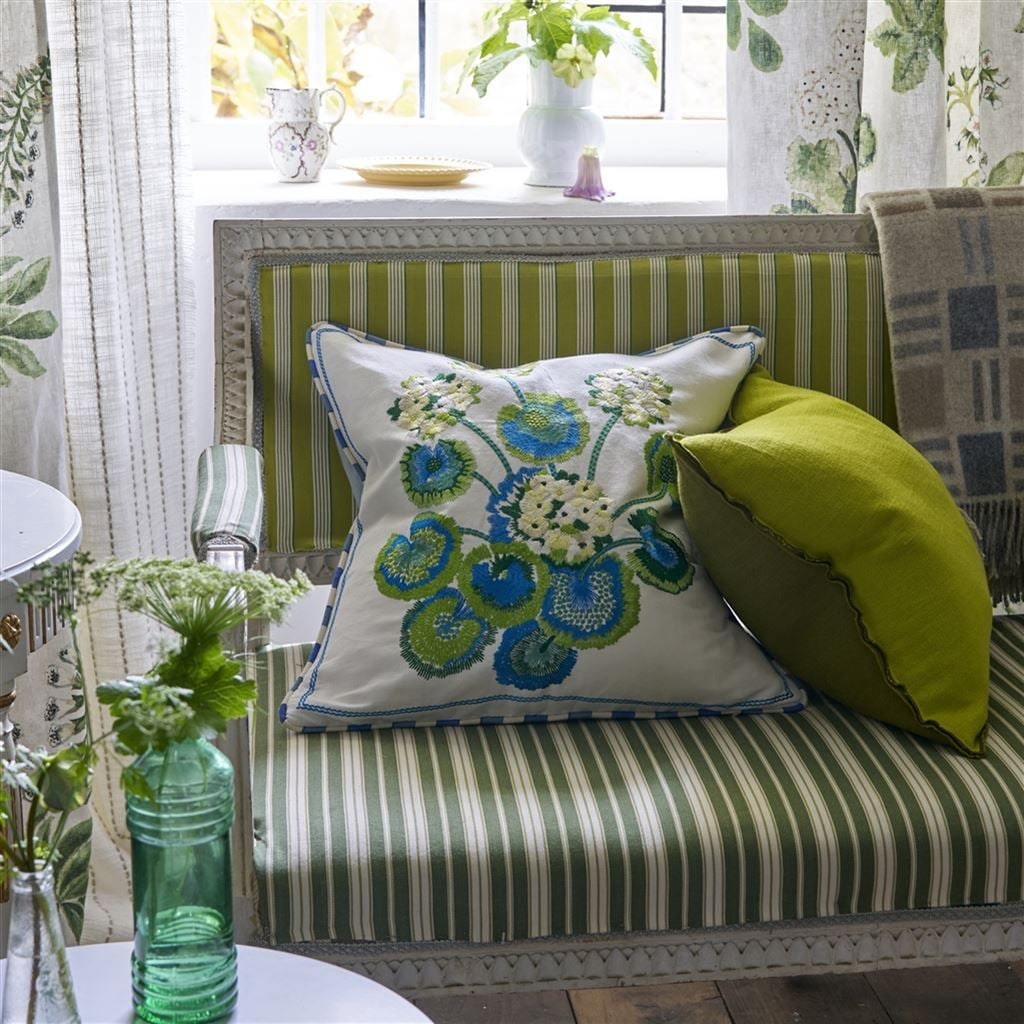 Primevère Cobalt Embroidered Cushion