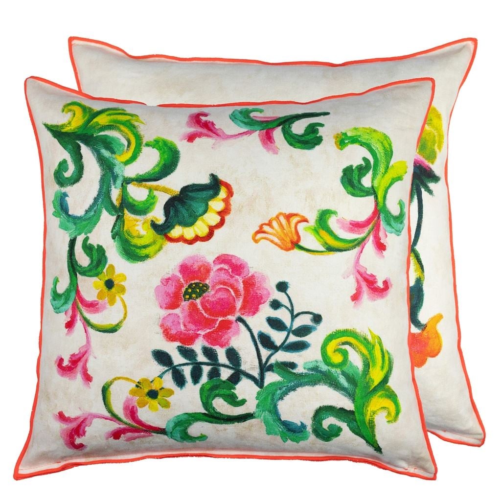 Osier Damasse Fuchsia Cushion