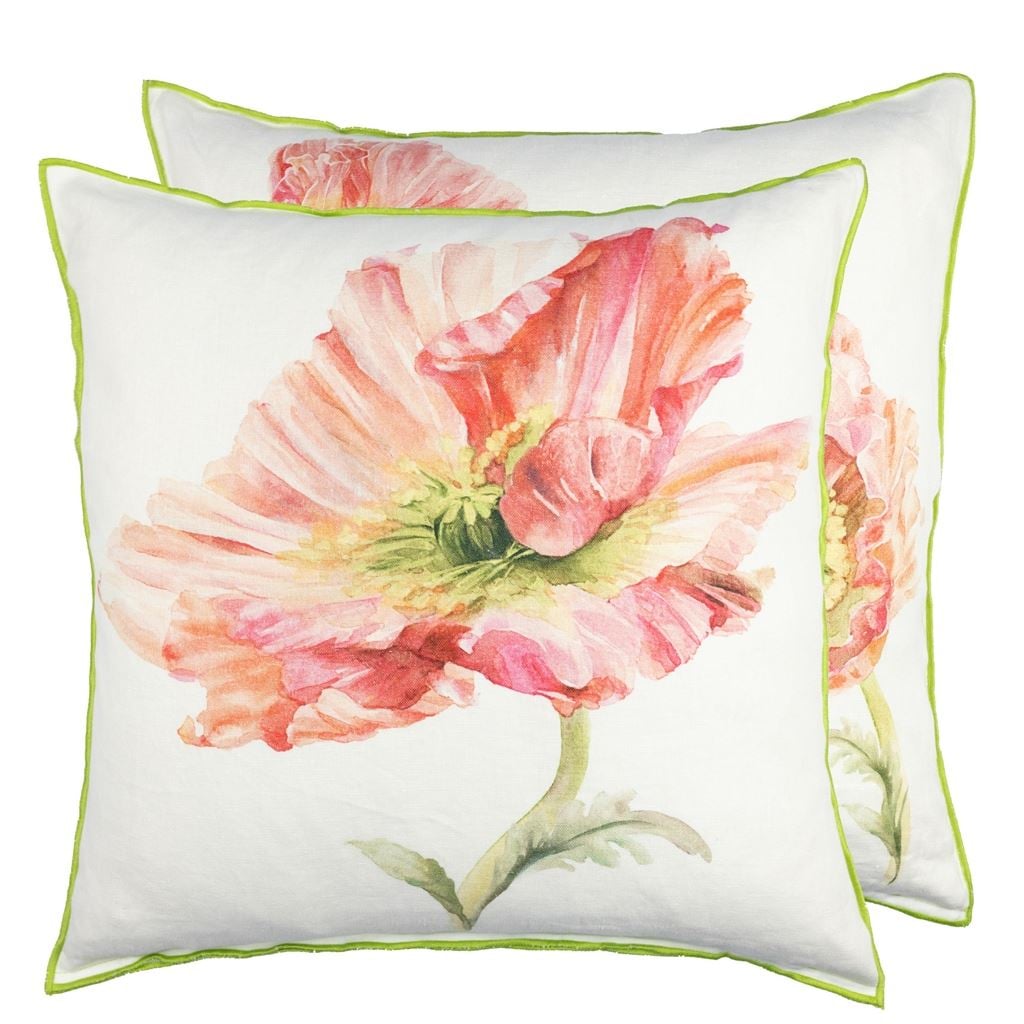 Coquelicot Coral Cushion