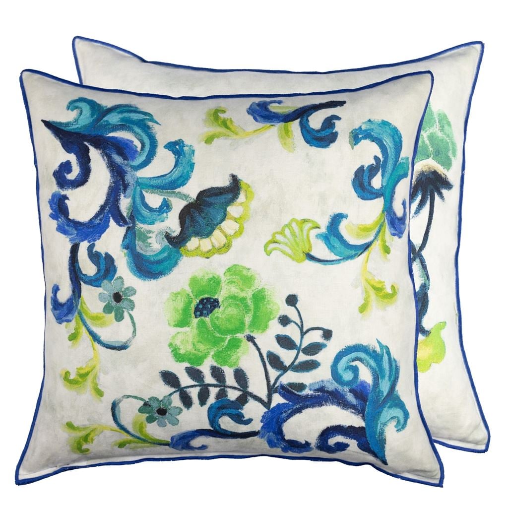 Osier Damasse Cobalt Cushion