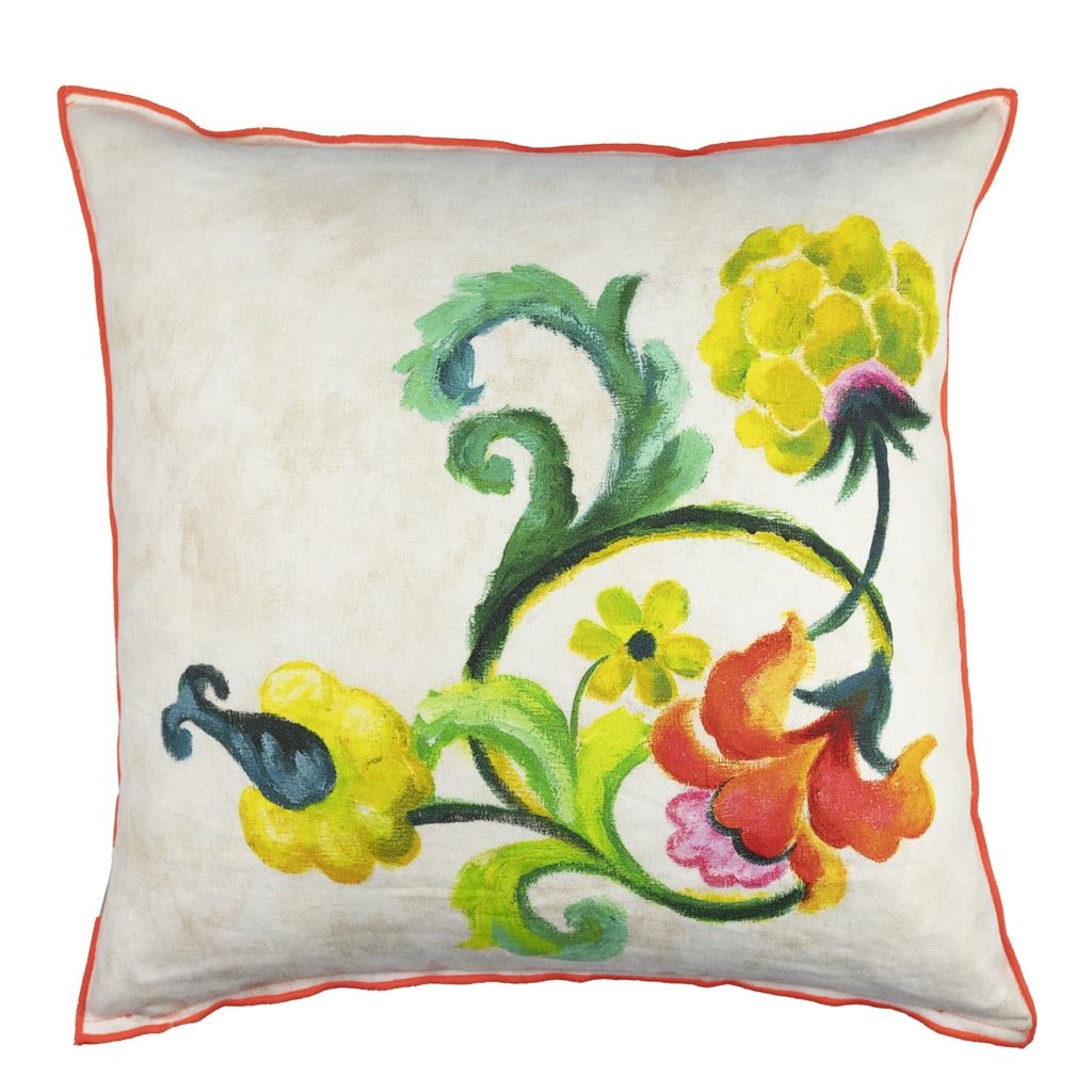 Osier Damasse Fuchsia Cushion - Reverse