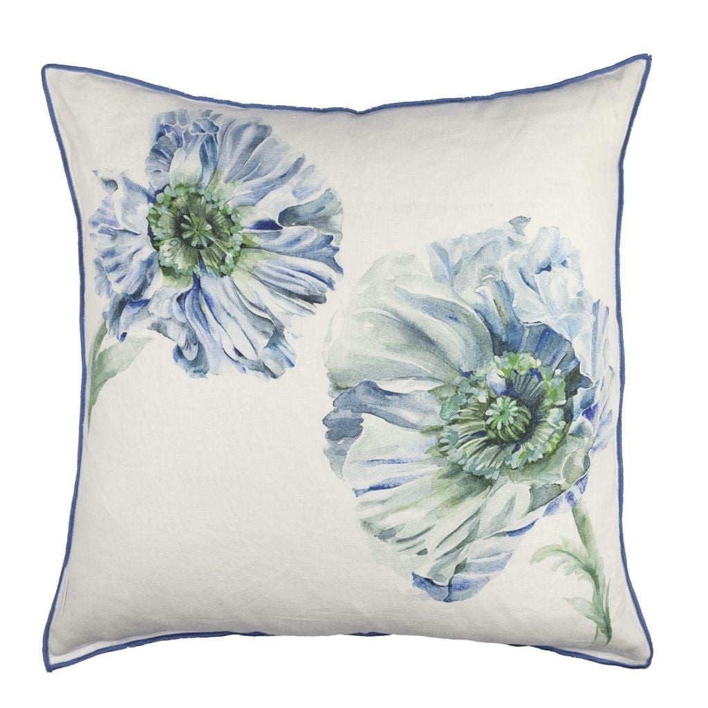 Coquelicot Delft Cushion - Reverse