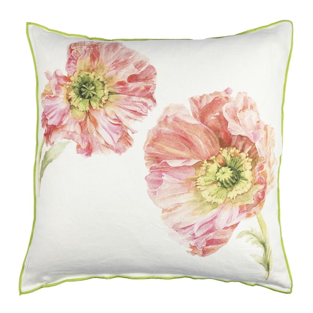 Coquelicot Coral Cushion - Reverse