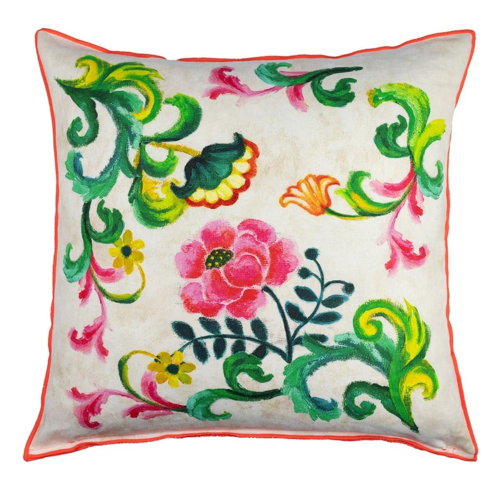 Osier Damasse Fuchsia Cushion