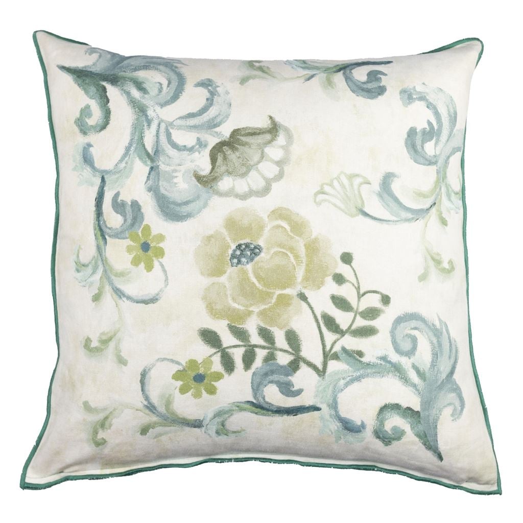 Osier Damasse Eau de Nil Cushion