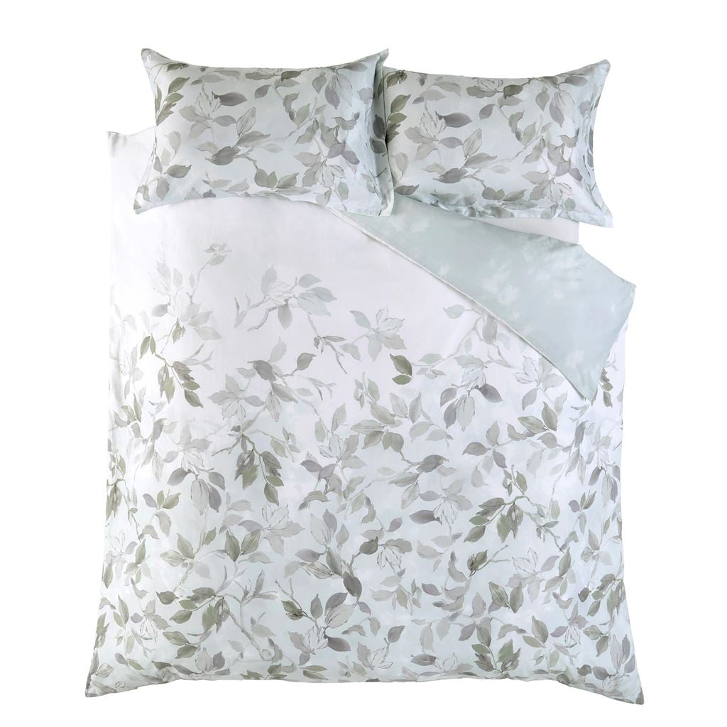 Fleur Blanche Platinum Single Duvet Cover Set - Reverse
