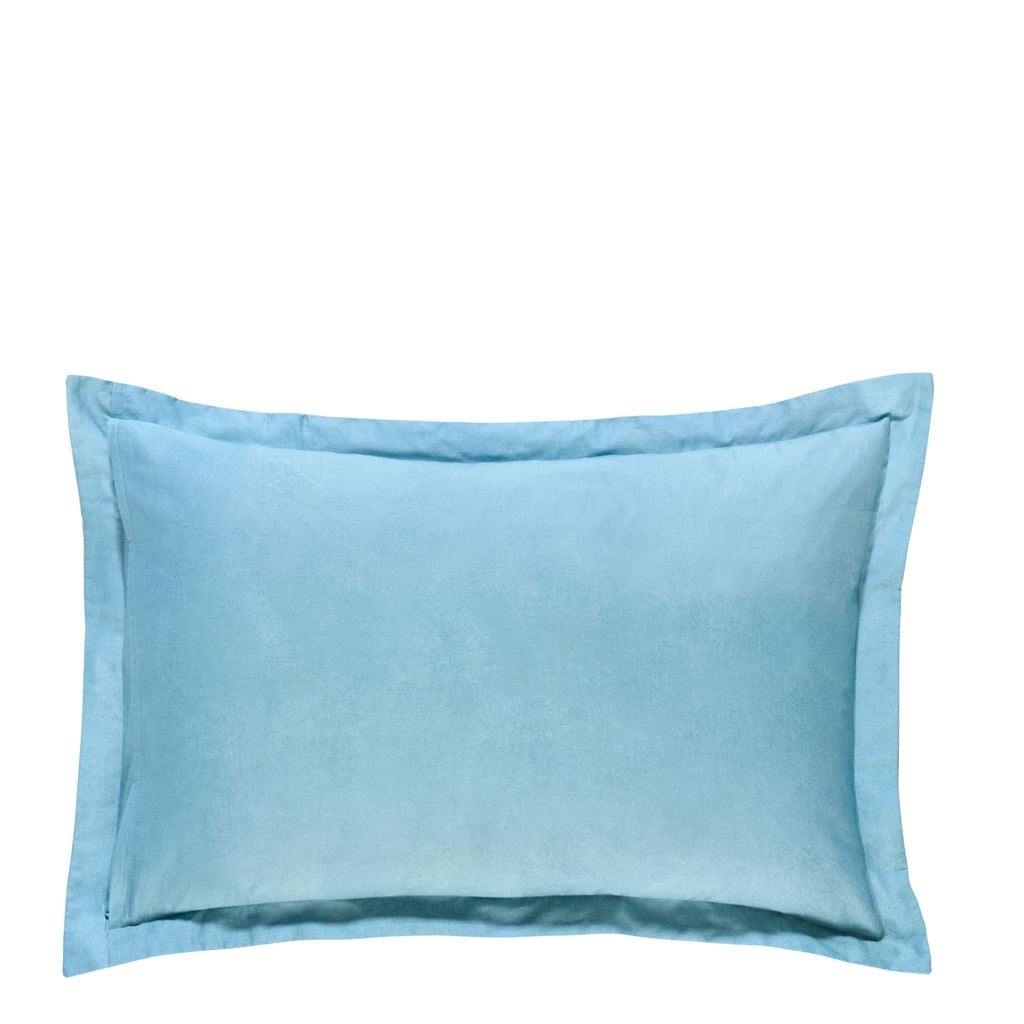 Manohari Delft Blue Oxford Pillowcase Pair - Reverse