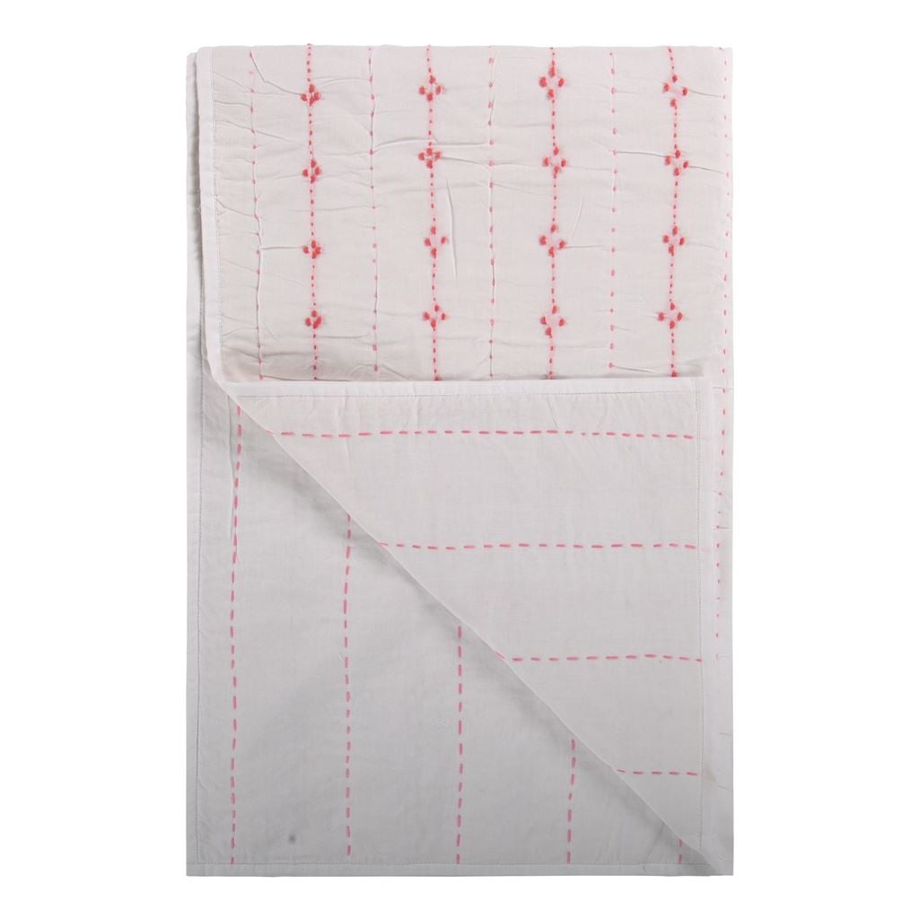 Embroidered Quilt Fuchsia 