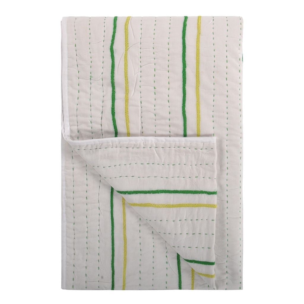 Embroidered Quilt Green 