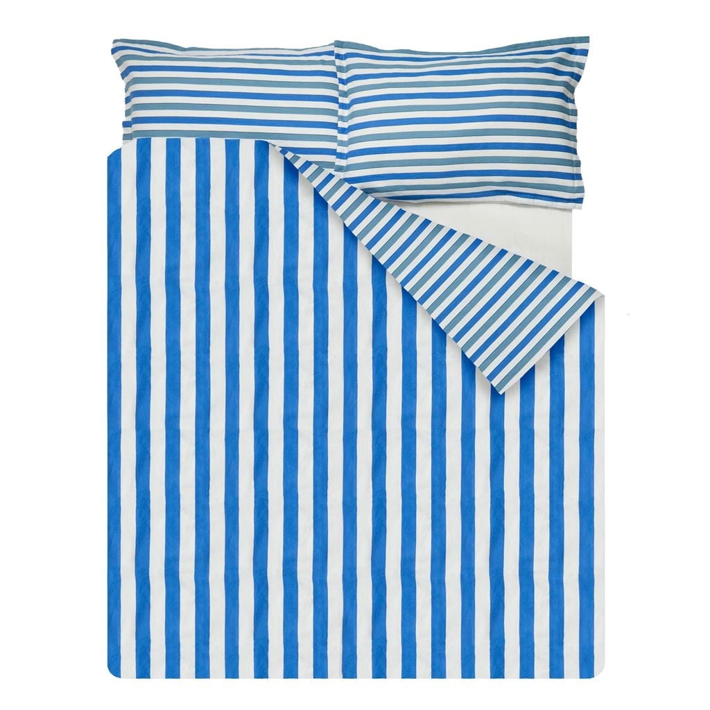 Burlington Stripe Cobalt Stripe Double Duvet Cover