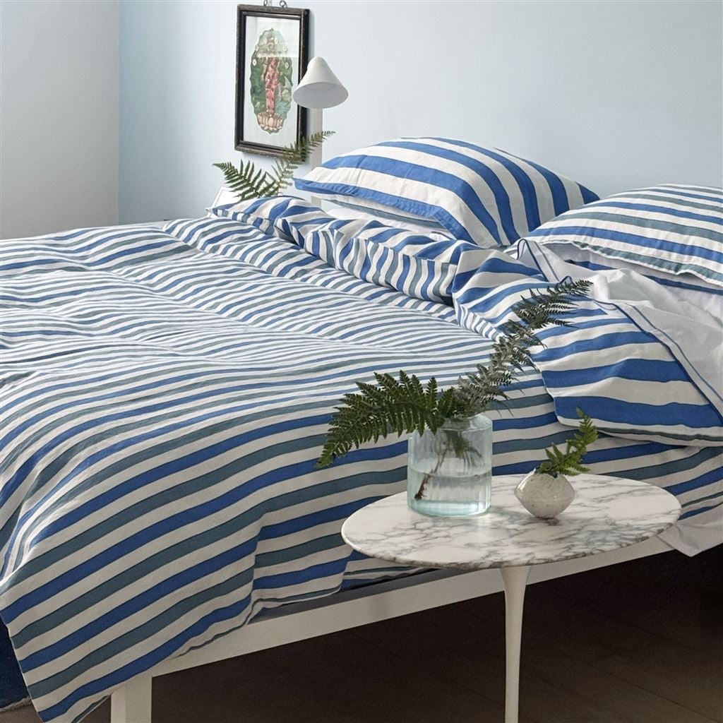 Burlington Stripe Cobalt Bed Linen 