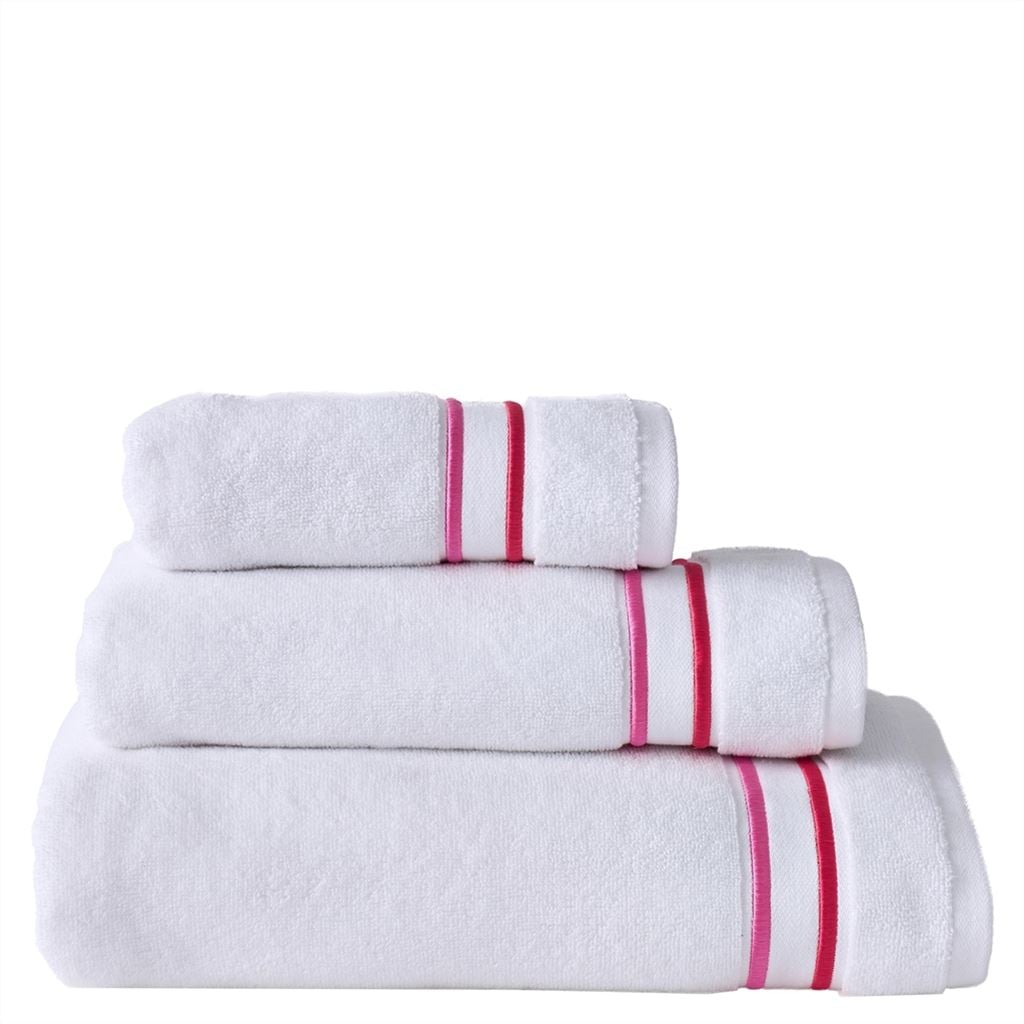 astor fuchsia pink hand towel
