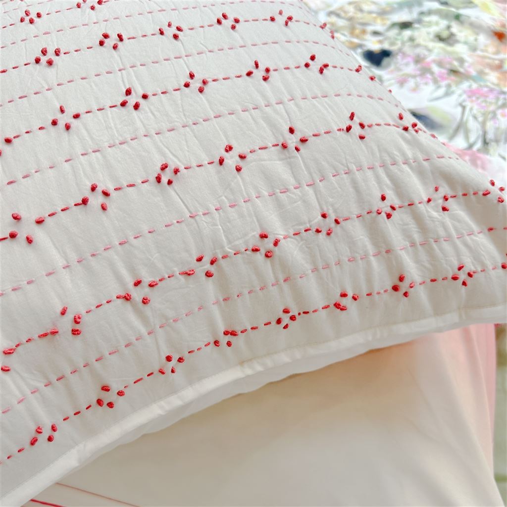 Fuchsia Embroidered Cushion