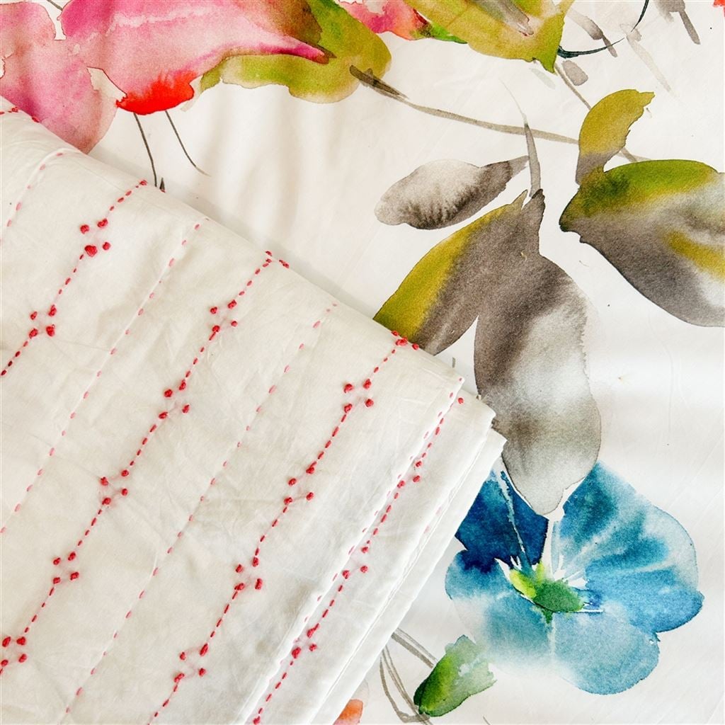 Fuchsia Embroidered Quilt