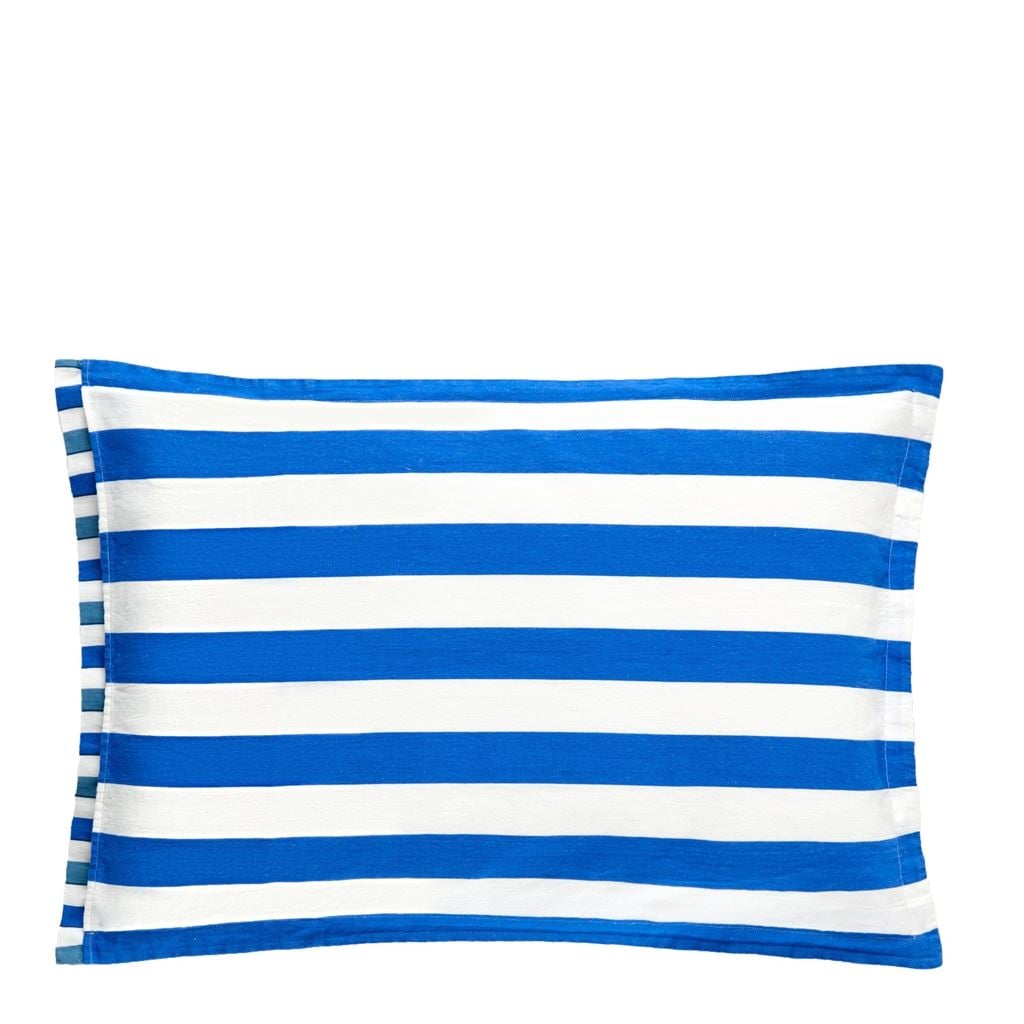 Burlington Stripe Cobalt Stripe  Pillowcase Pair - Reverse