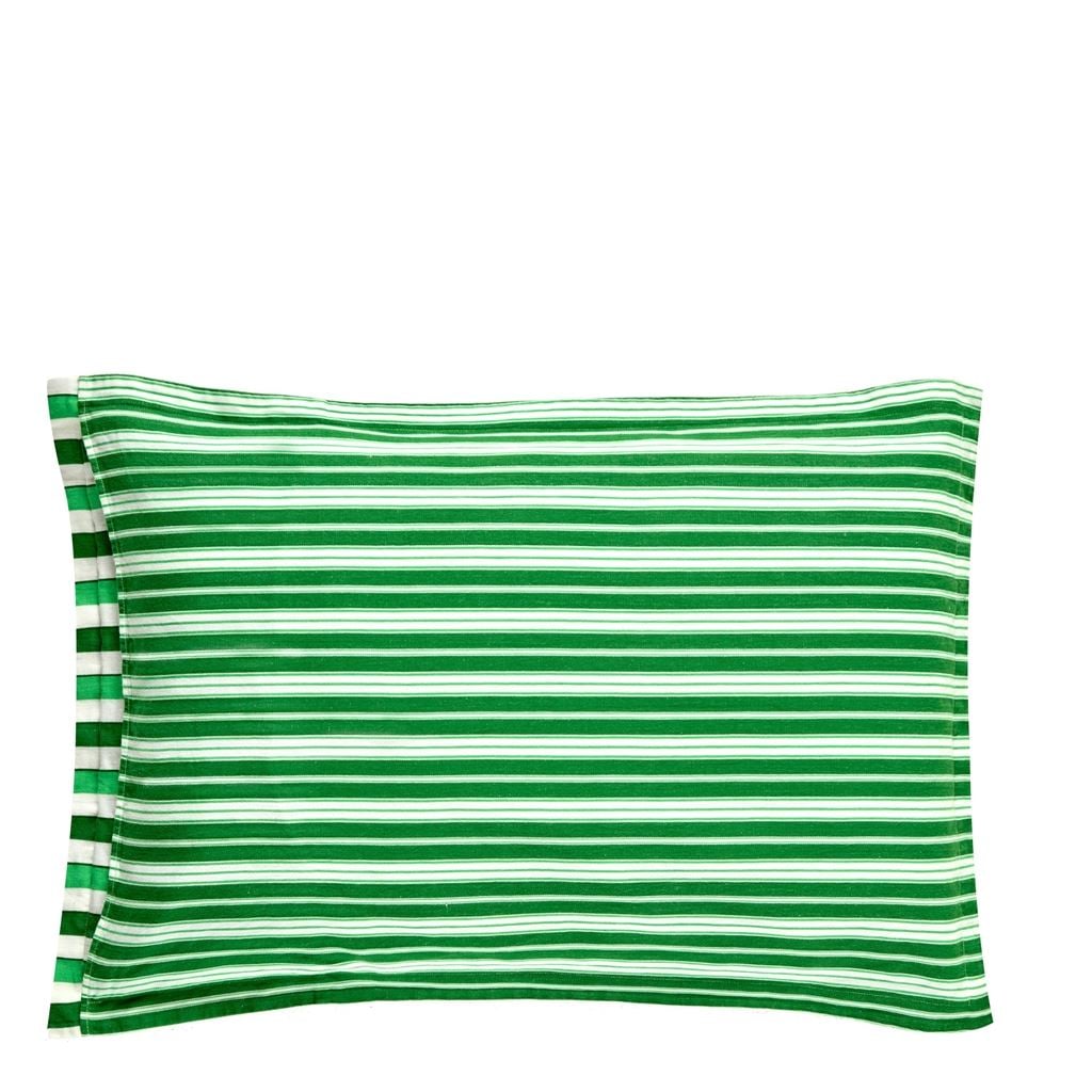 Burlington Stripe Emerald Stripe Pillowcase Pair - Reverse