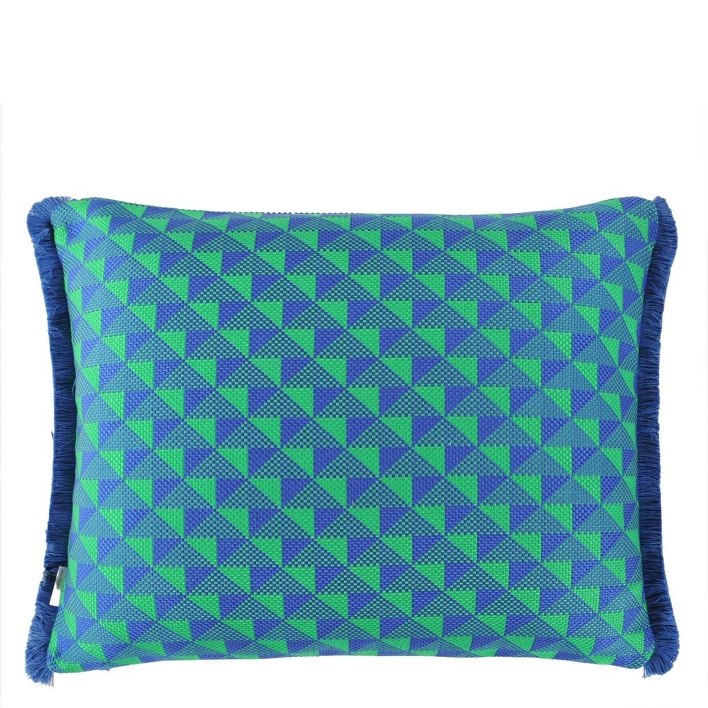 Tarakan Cobalt Outdoor Cushion - Reverse