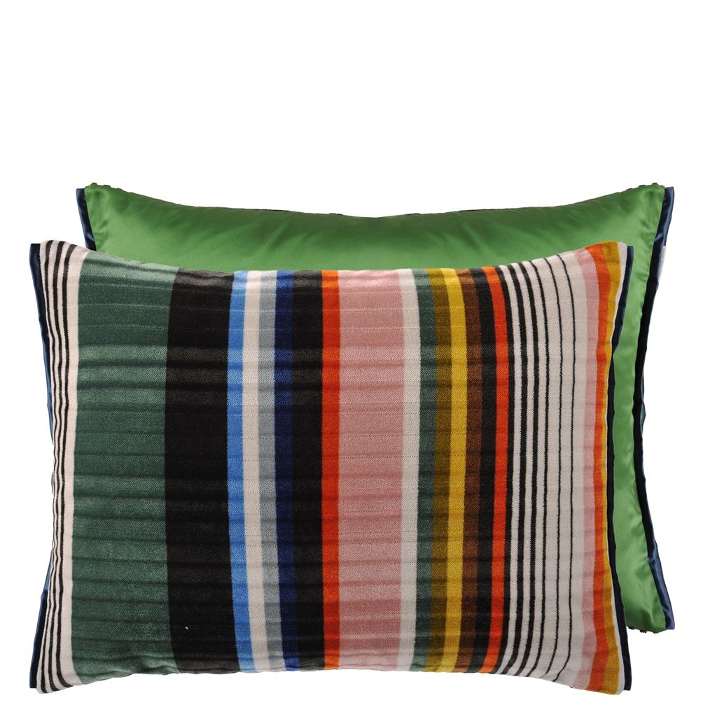 striped velvet saffron cushion