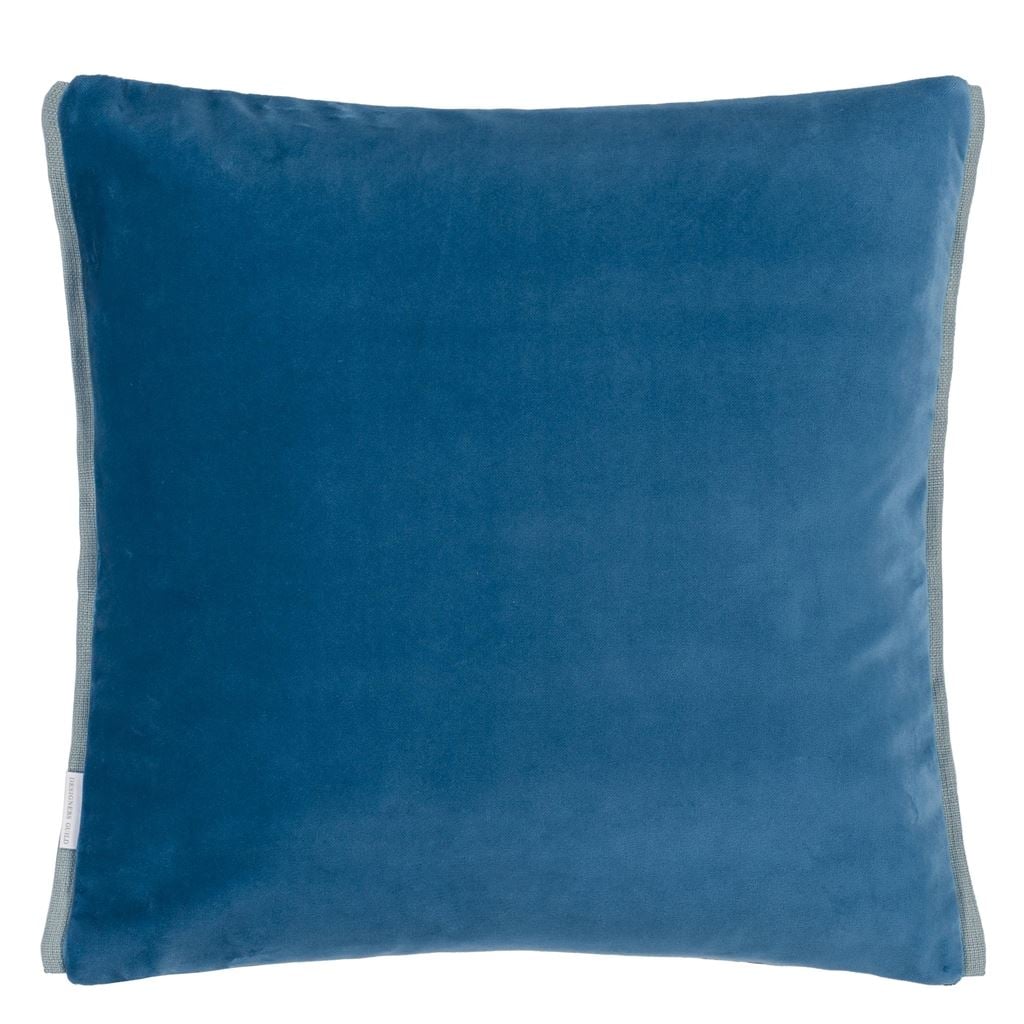 Varese Prussian & Teal Cushion - Reverse