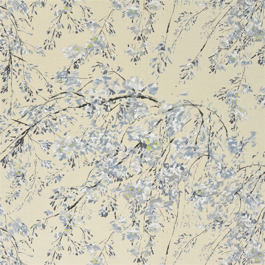 plum blossom - graphite fabric