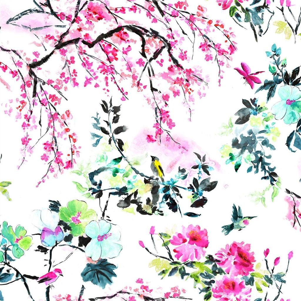 chinoiserie flower - peony fabric