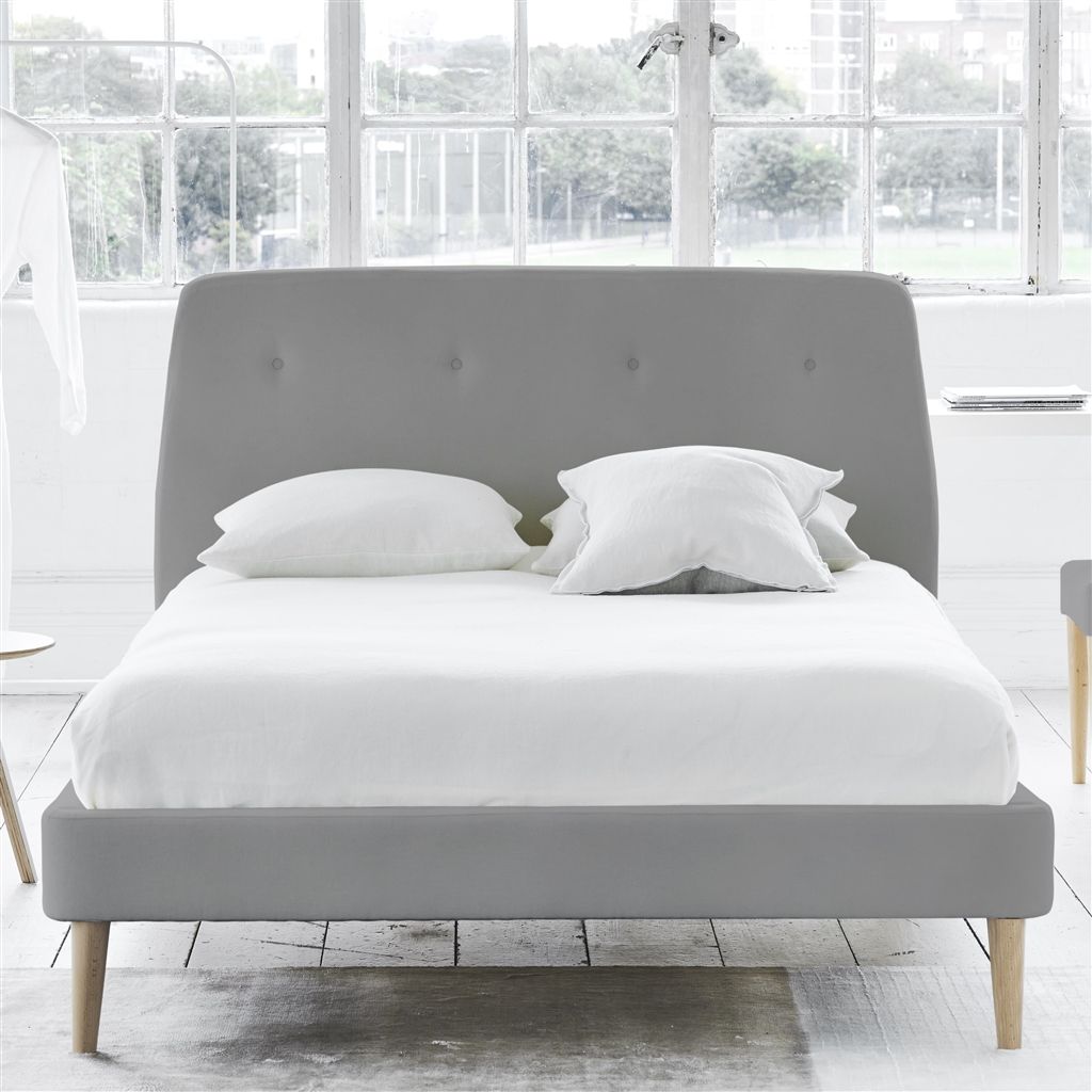 Cosmo Bed - Self Buttons - King - Beech Leg - Cassia Zinc