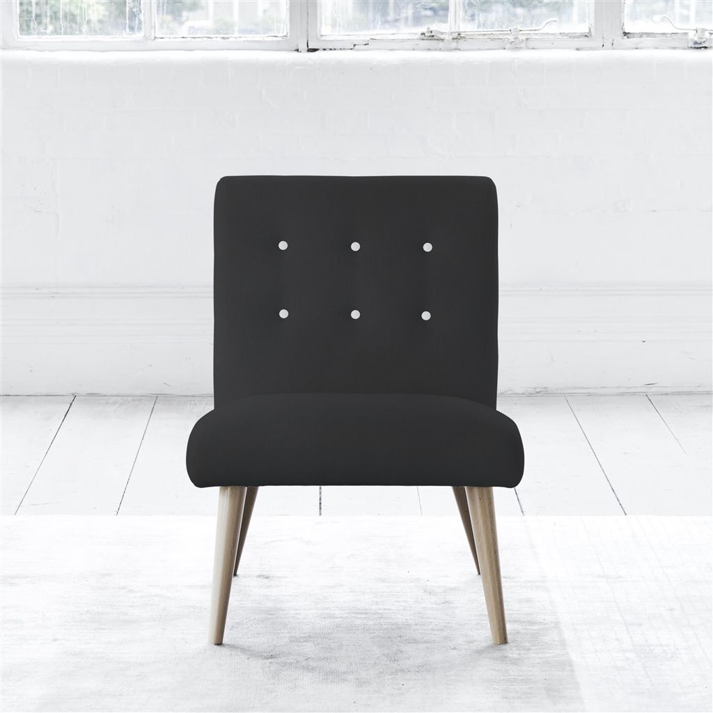 Eva Chair - White Buttons - Beech Leg - Cassia Slate