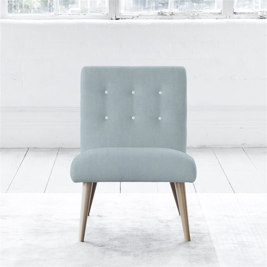 Eva Chair - White Buttons - Beech Leg - Brera Lino Lapis