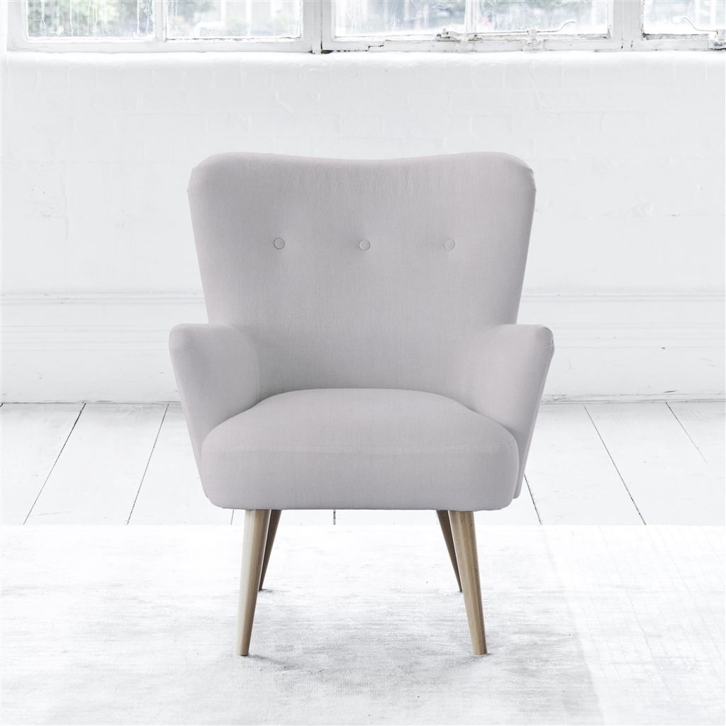 Florence Chair - Self Buttons - Beech Leg - Brera Lino Platinum