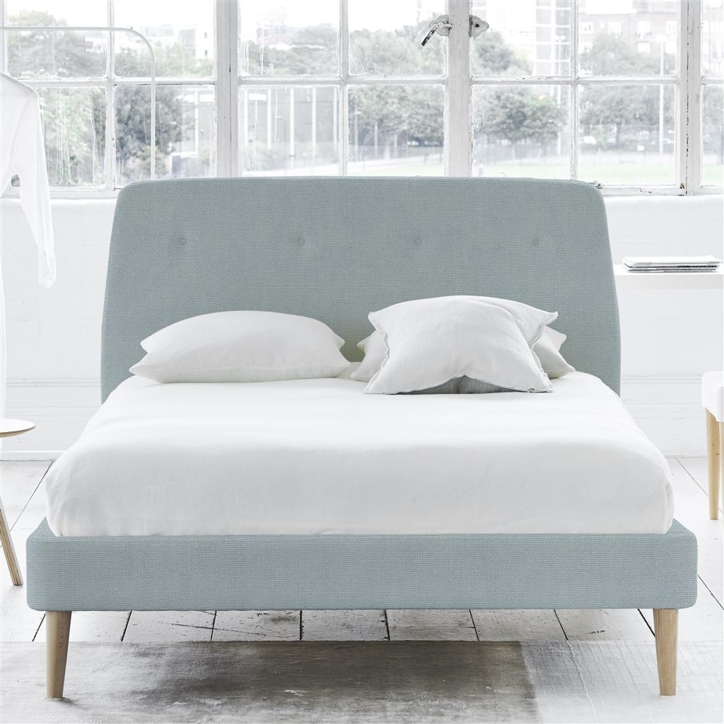 Cosmo Bed - Self Buttons - Superking - Beech Leg - Brera Lino Lapis