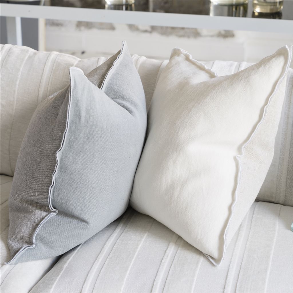 Brera Lino Alabaster Linen Decorative Pillow 