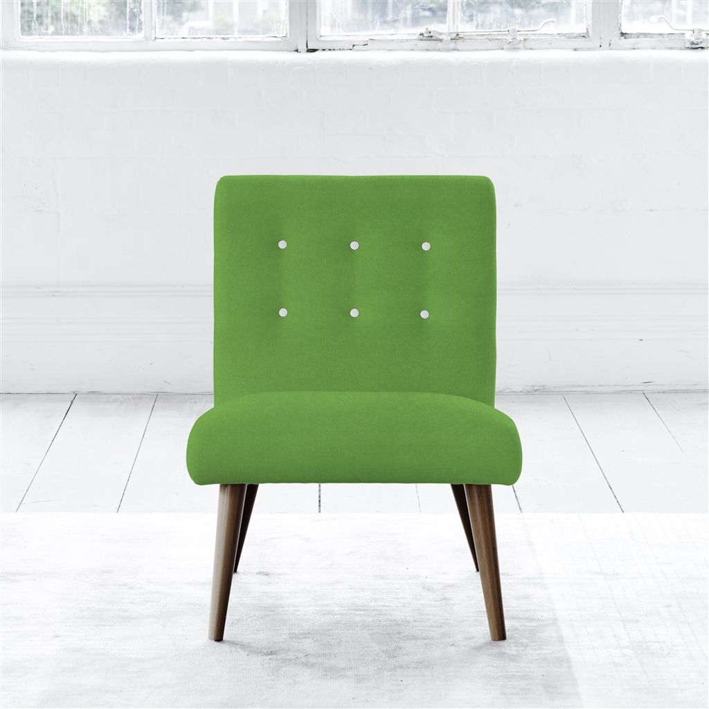 Eva Chair - White Buttons - Walnut Leg - Cassia Grass