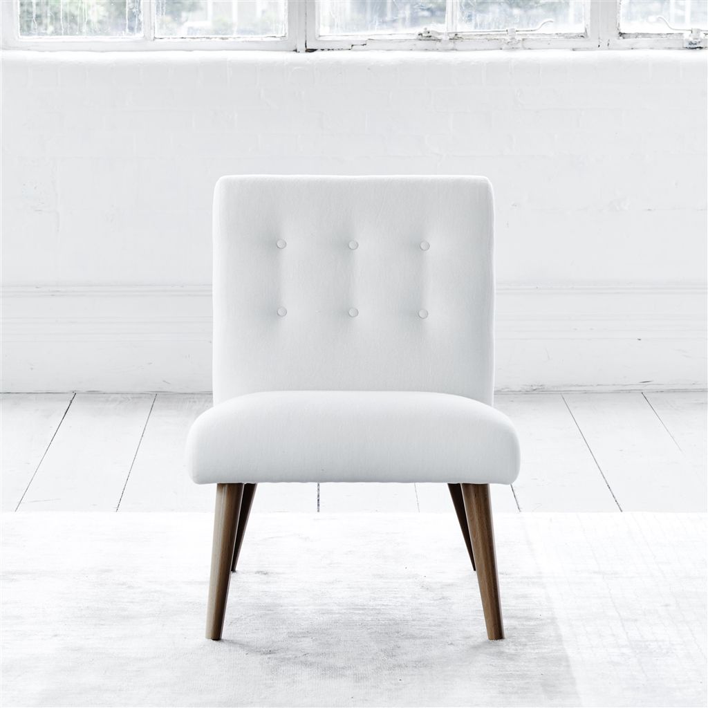 Eva Chair - White Buttons - Walnut Leg - Brera Lino Alabaster