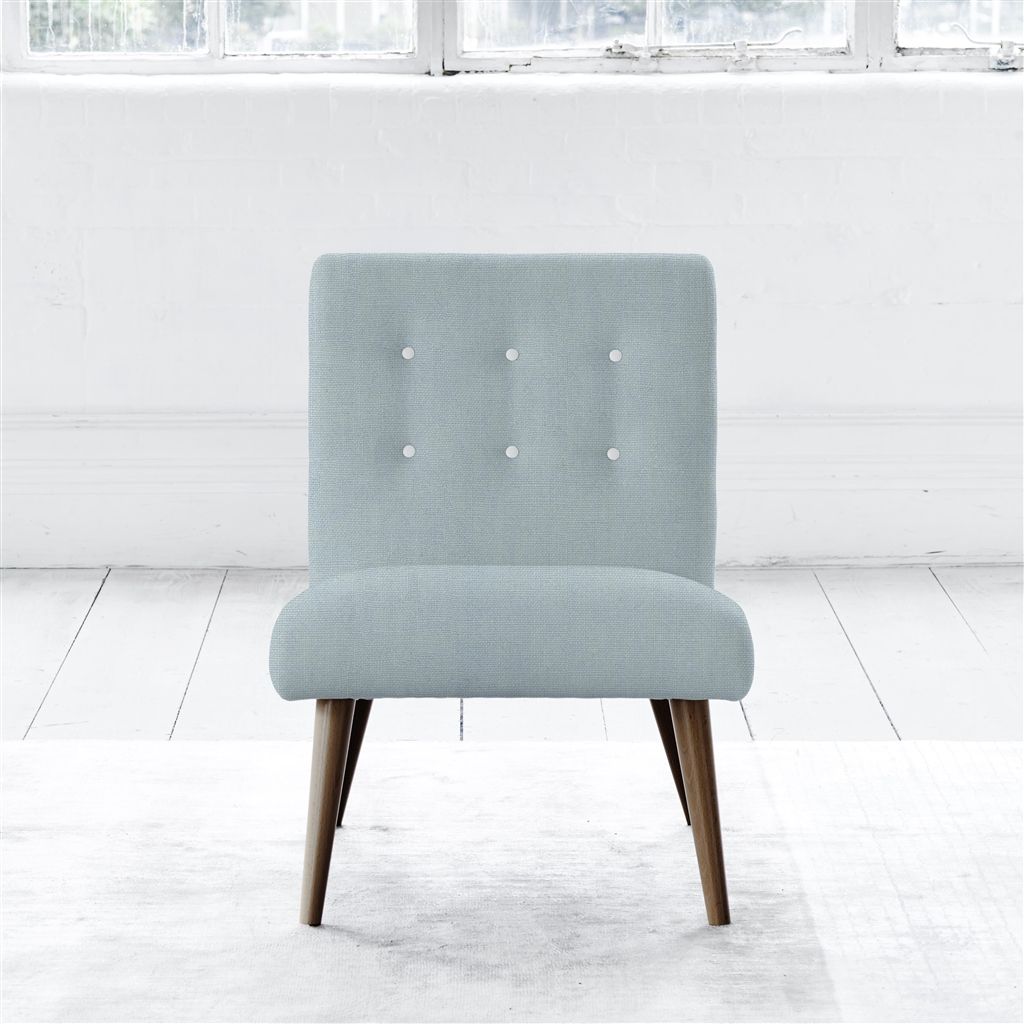 Eva Chair - White Buttons - Walnut Leg - Brera Lino Lapis