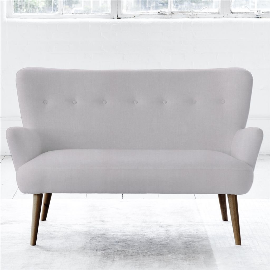 Florence 2 Seater - Self Buttons - Walnut Leg - Brera Lino Platinum