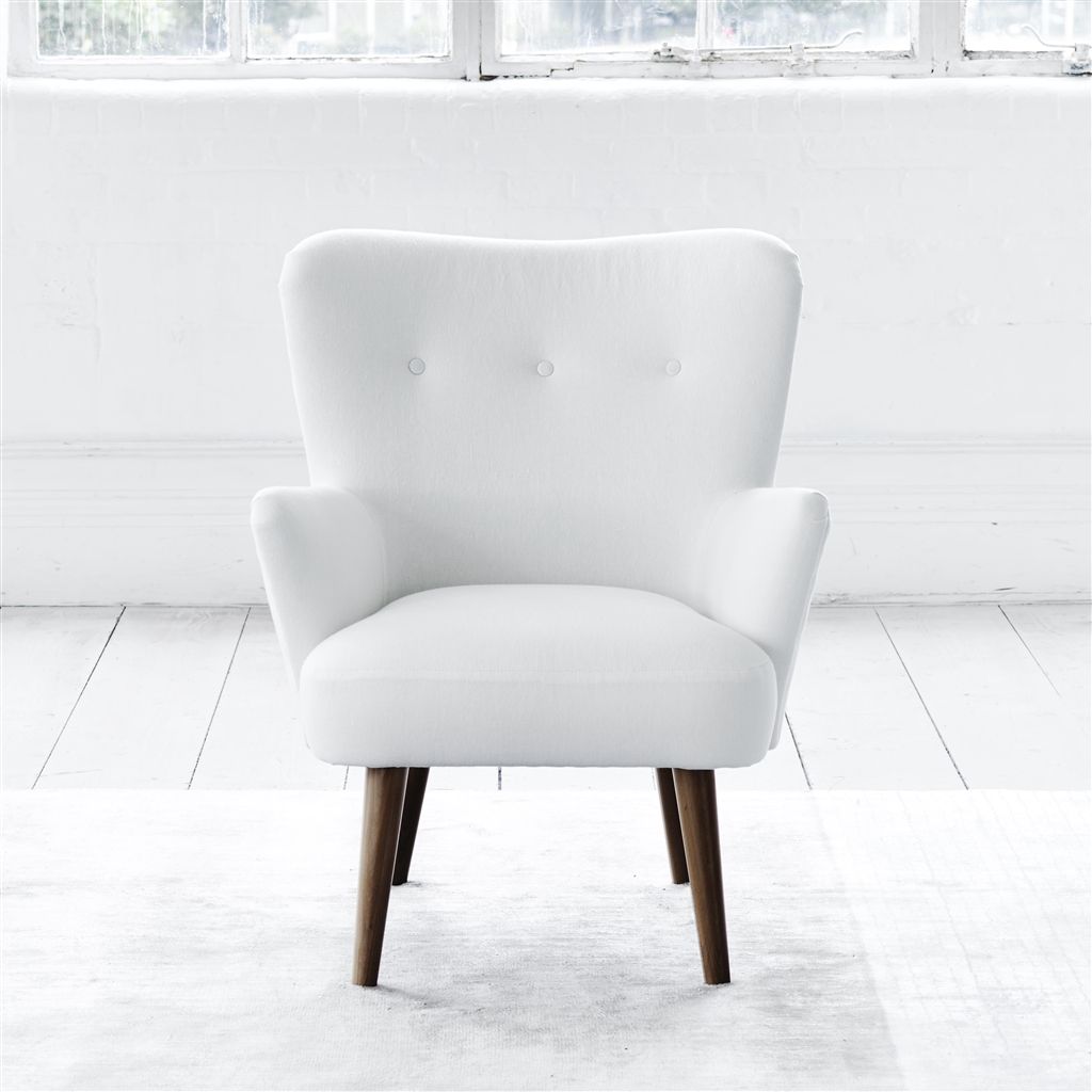 Florence Chair - Self Buttons - Walnut Leg - Brera Lino Alabaster